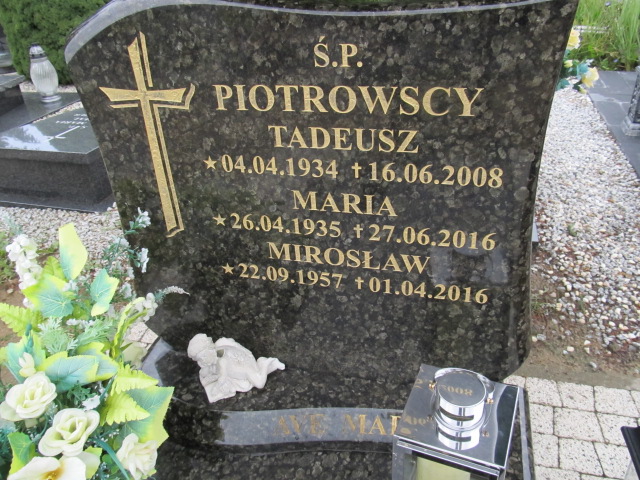 Mirosław Piotrowski 1957 Czerwonak - Grobonet - Wyszukiwarka osób pochowanych